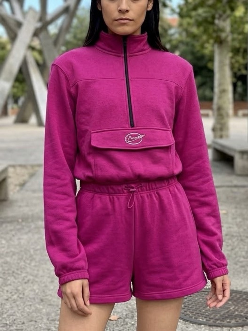 Nike pink long sleeve shirt romper size XS